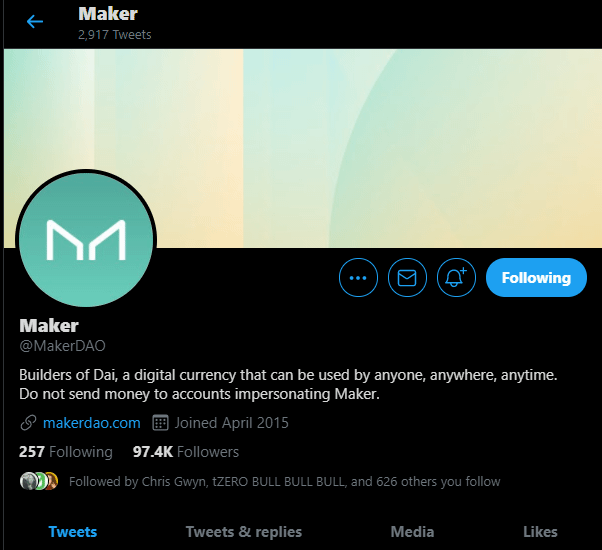 Maker (MKR) - Twitter
