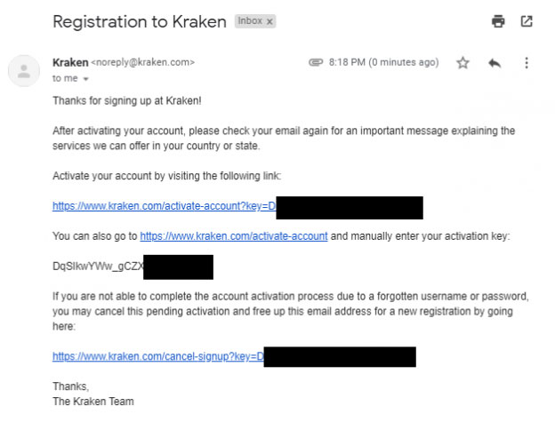 email-registrazione-kraken