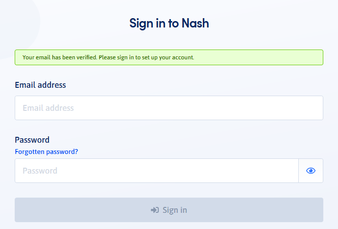 وارد حساب Nash خود شوید
