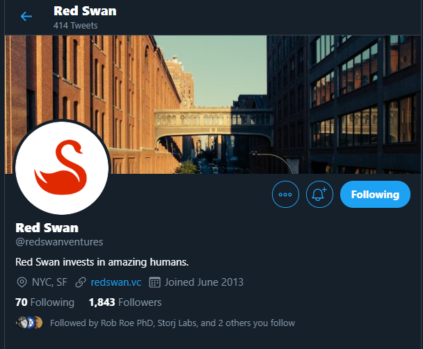 RedSwan tramite Twitter